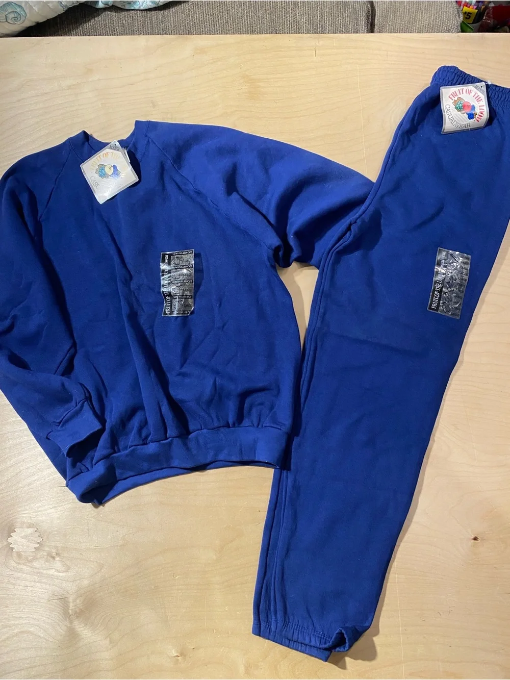 Fruit of the Loom Royal Blue Sweatpants & Top Set Large (SX)